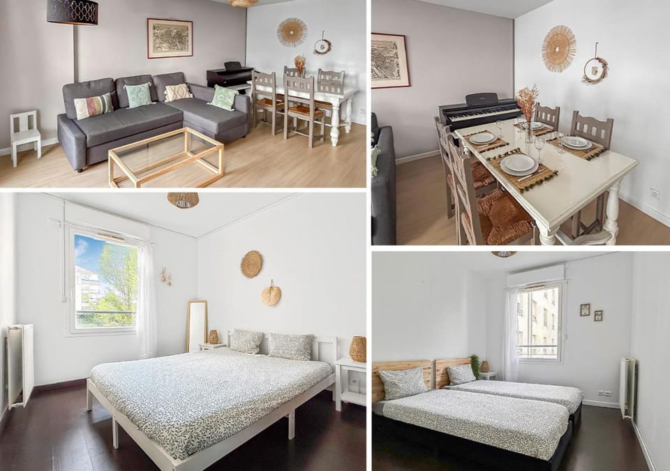 Bed, Living room, Dining area