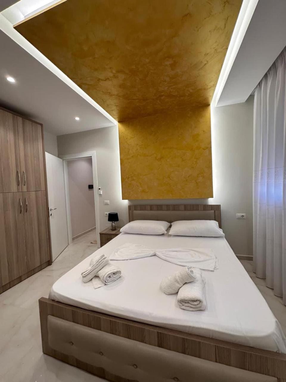 Bed, Photo of the whole room, Bedroom, towels, wardrobe