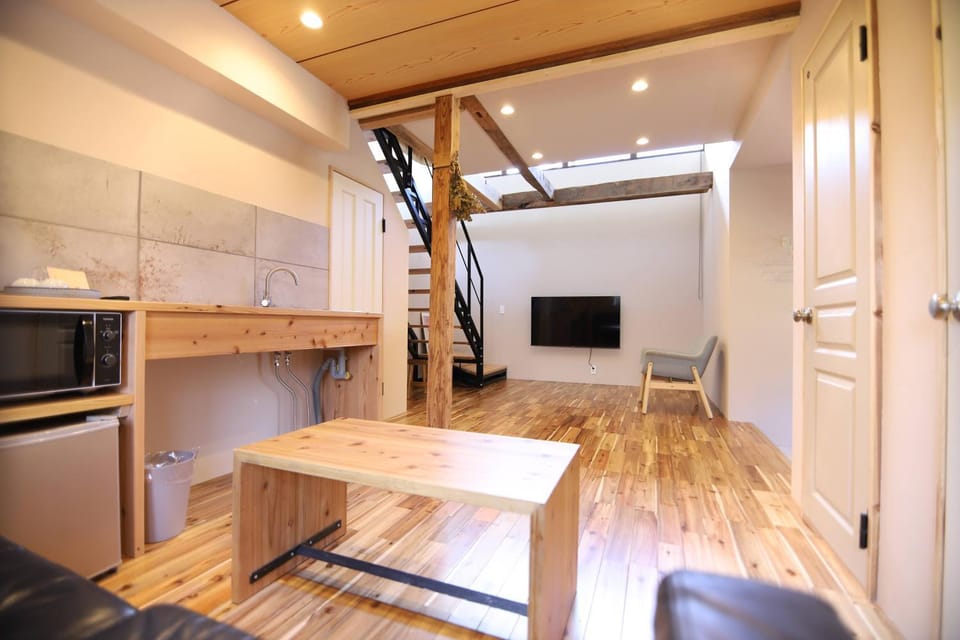 Living room, kitchen