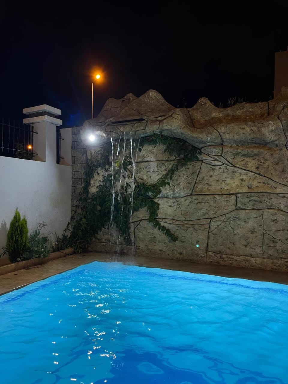 Night, Pool view, Swimming pool