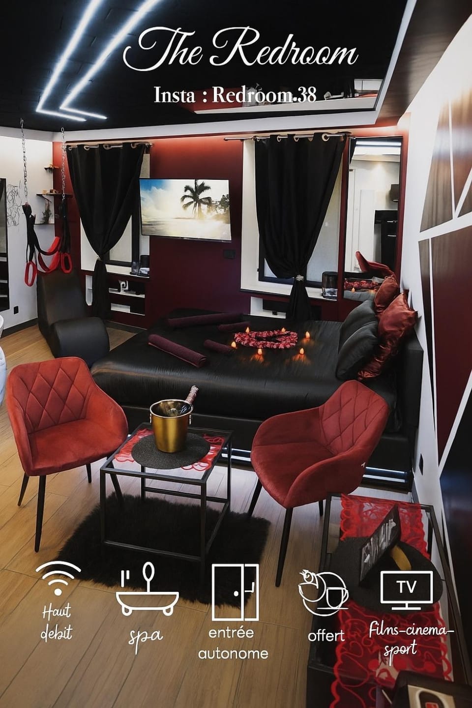Redroom Spa privatif & nuit romantique à deux Apartment in Auvergne-Rhône-Alpes