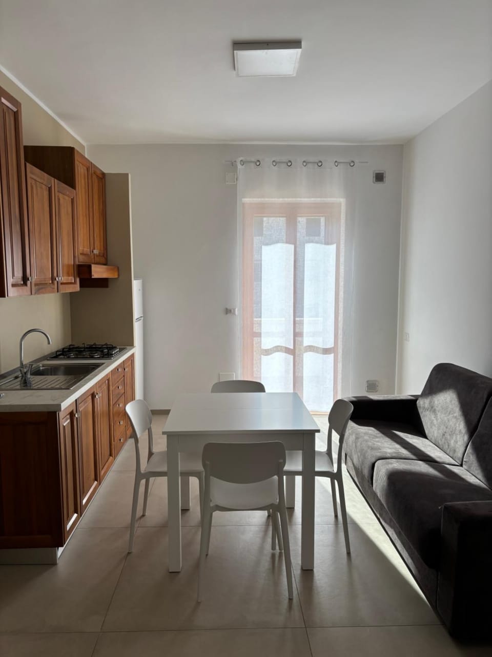 Kitchen or kitchenette, Living room, Dining area, stove