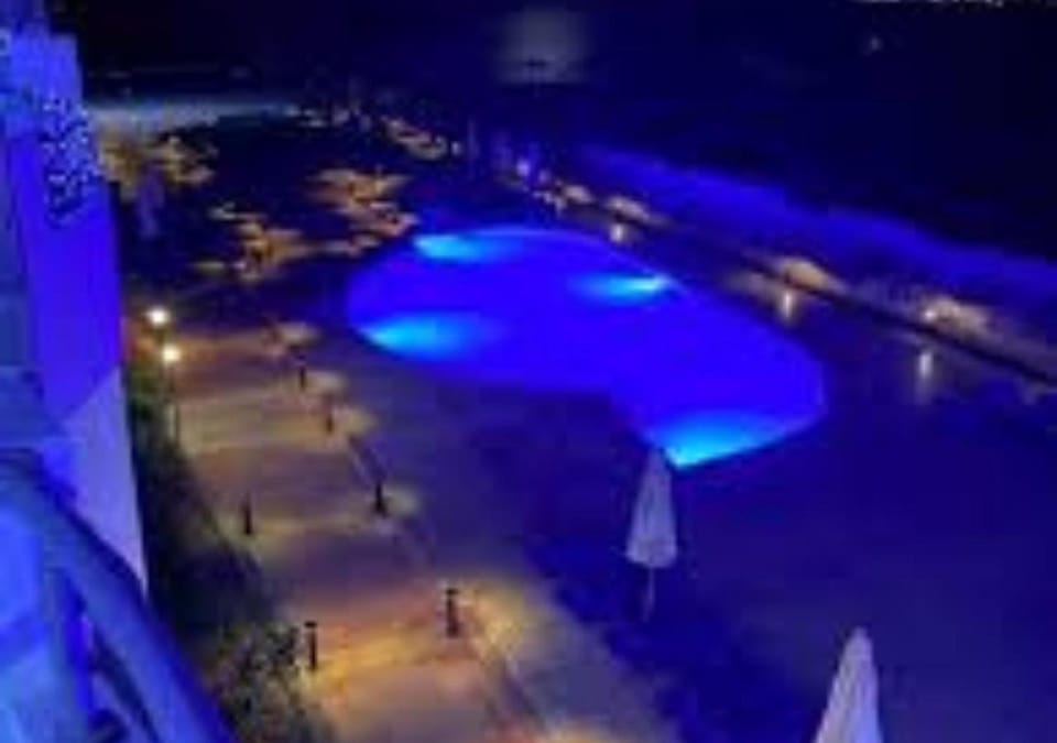 Night, Pool view, Swimming pool