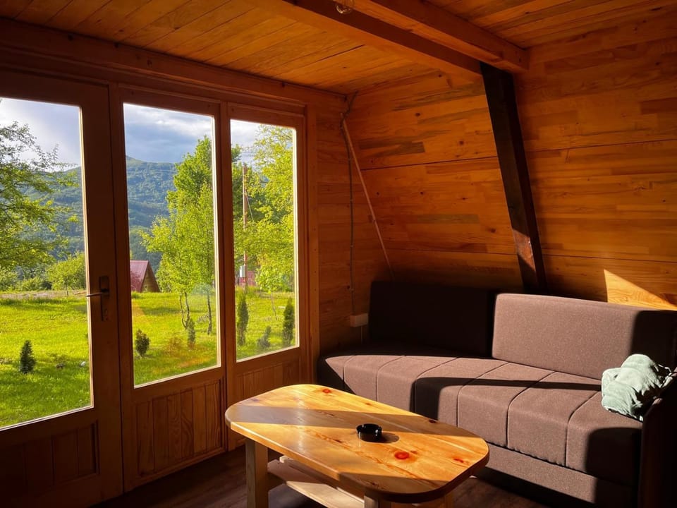 Living room, Seating area, Mountain view