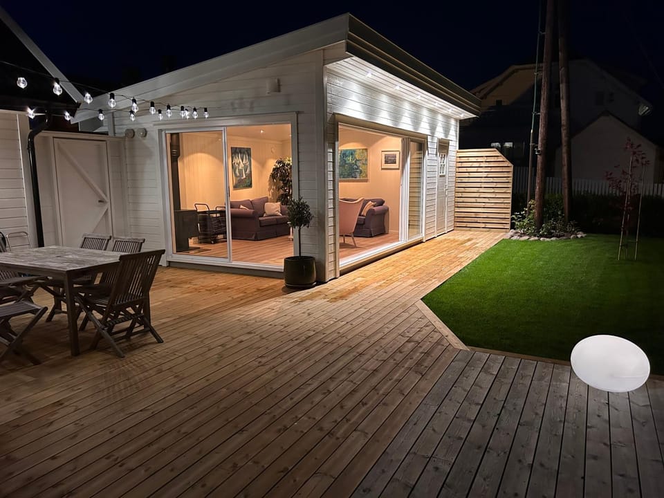 Patio, Night, Garden, Seating area