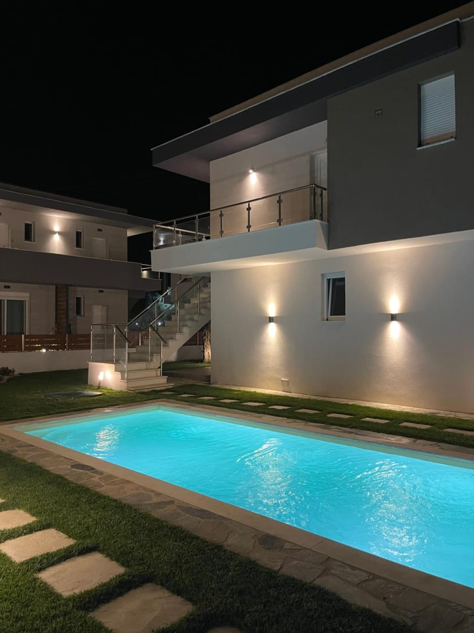 Night, Swimming pool, Swimming pool
