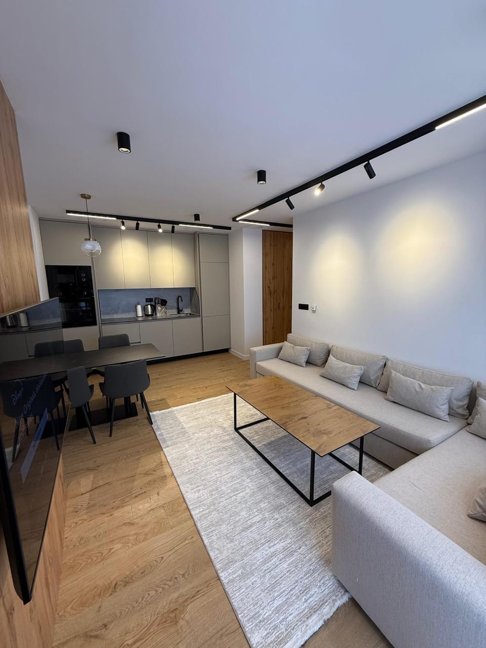 TV and multimedia, Kitchen or kitchenette, Living room, Seating area, Dining area