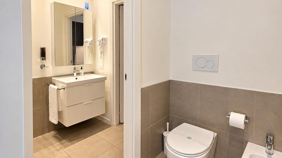 Toilet, Bathroom, bidet, towels