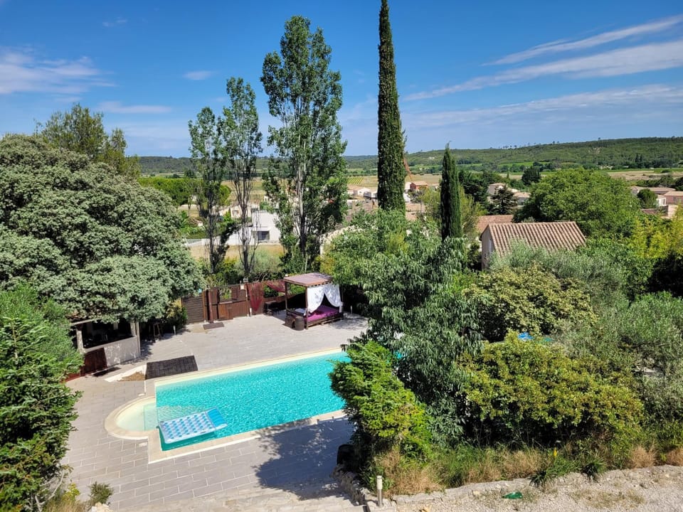 Day, Natural landscape, Garden, Garden view, Mountain view, Pool view, Swimming pool, sunbed