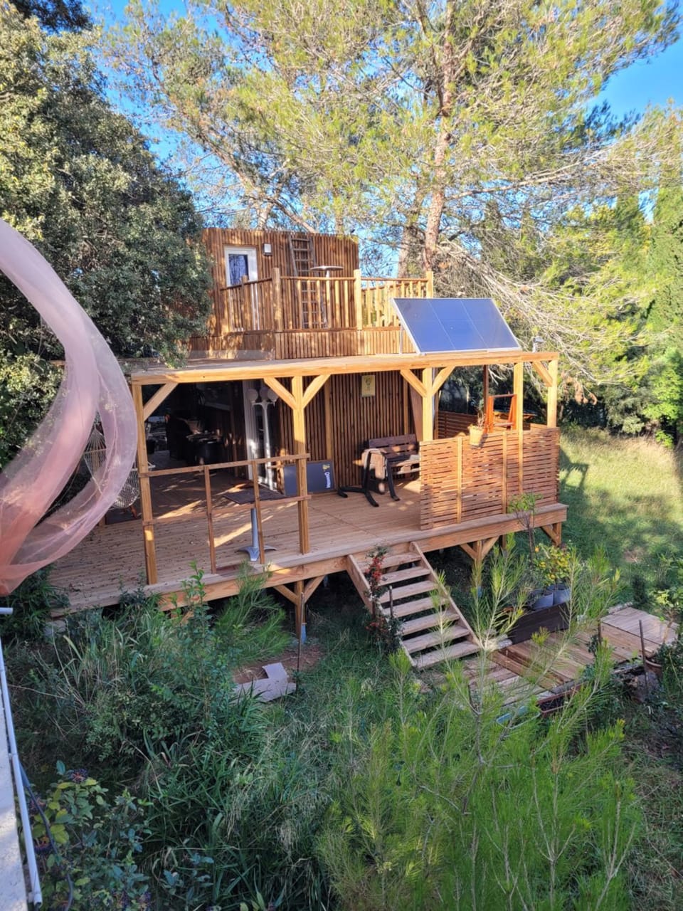 Property building, Patio, Spring, Day, Garden, View (from property/room), Balcony/Terrace, Garden view