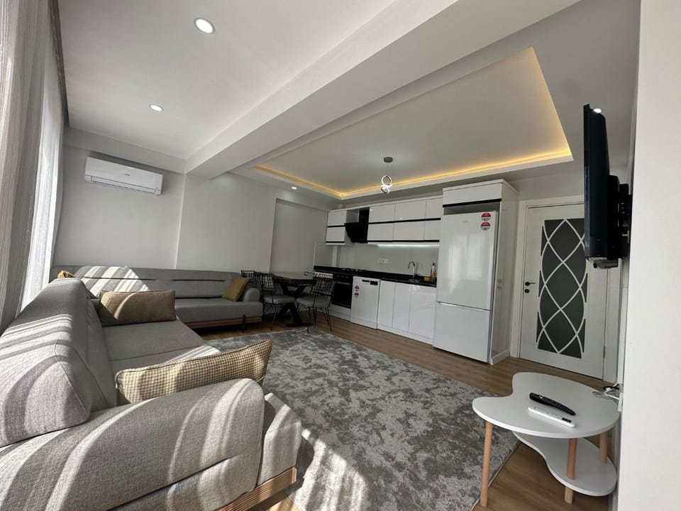 Kitchen or kitchenette, Living room, Seating area
