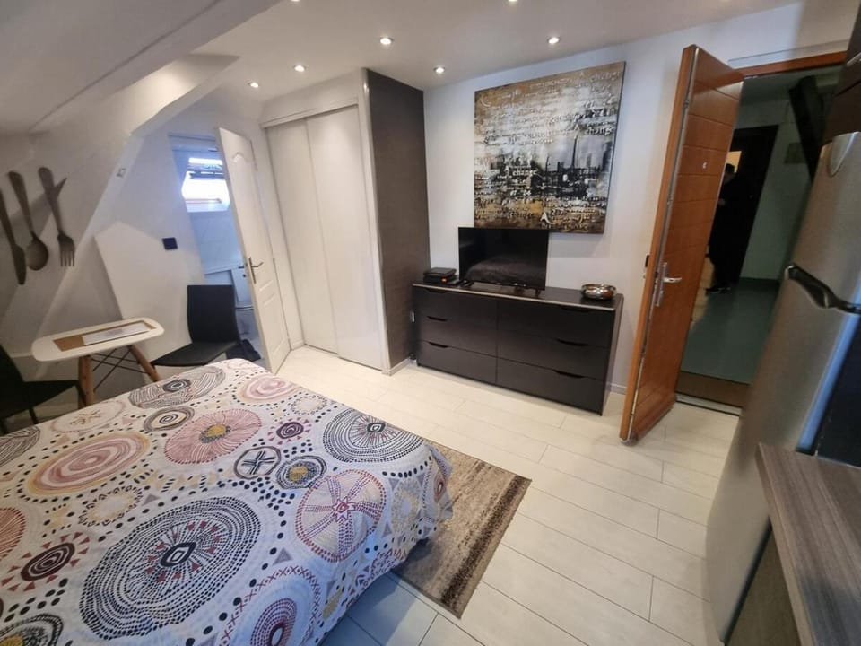 Bed, TV and multimedia, Photo of the whole room, wardrobe