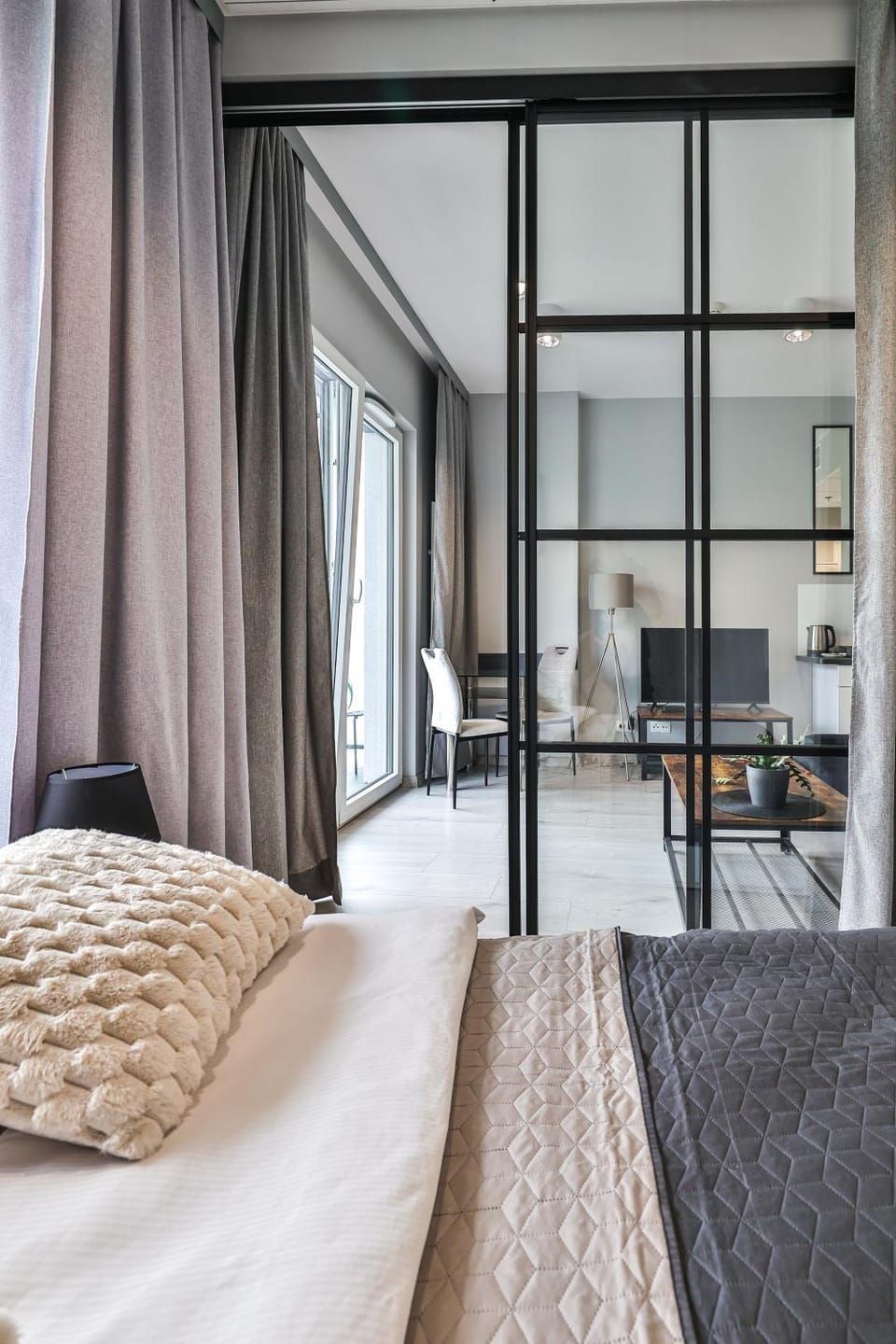 Bed, Living room, Bedroom