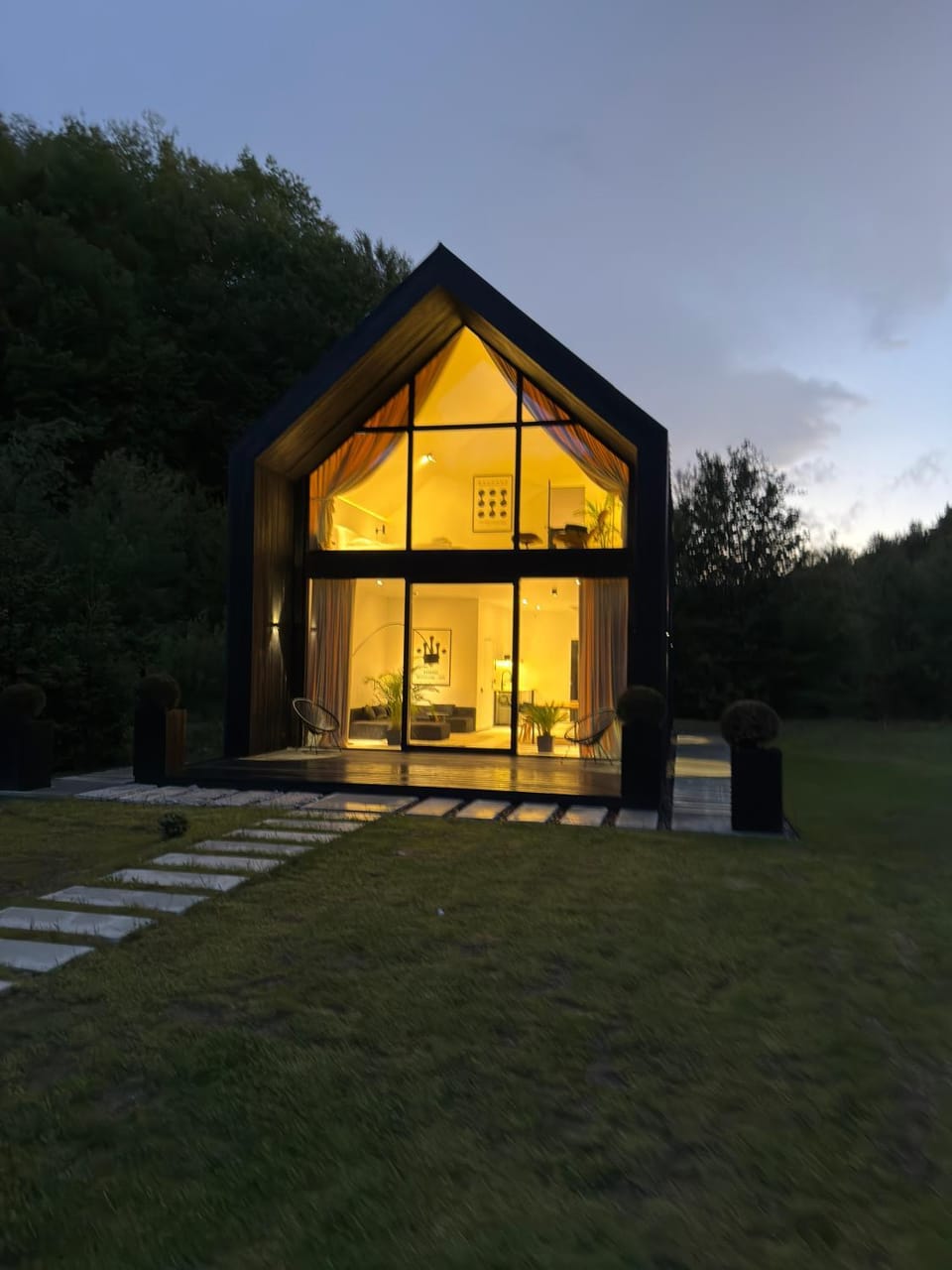 Property building, Night, Garden view