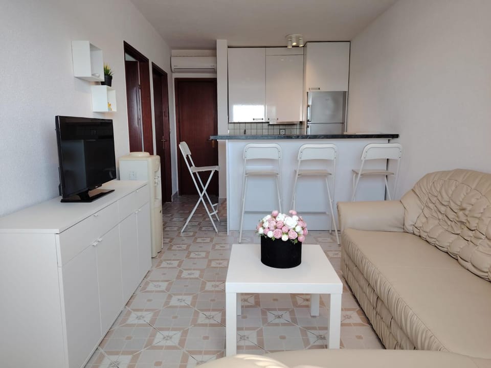 Living room, kitchen