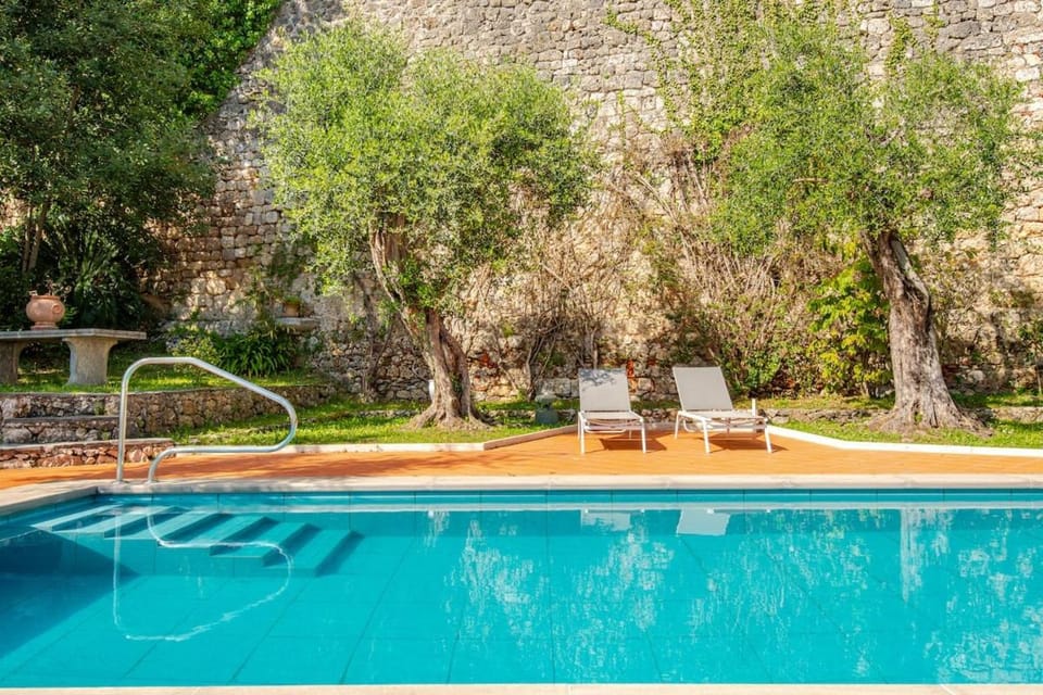 Natural landscape, Garden, Pool view, Swimming pool, sunbed