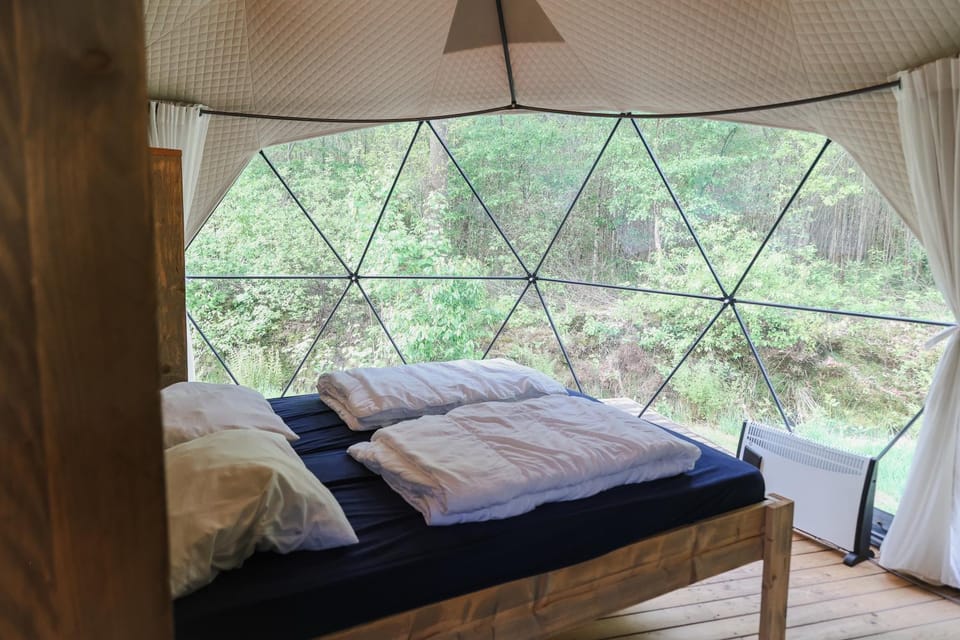 Bed, Bedroom, Garden view