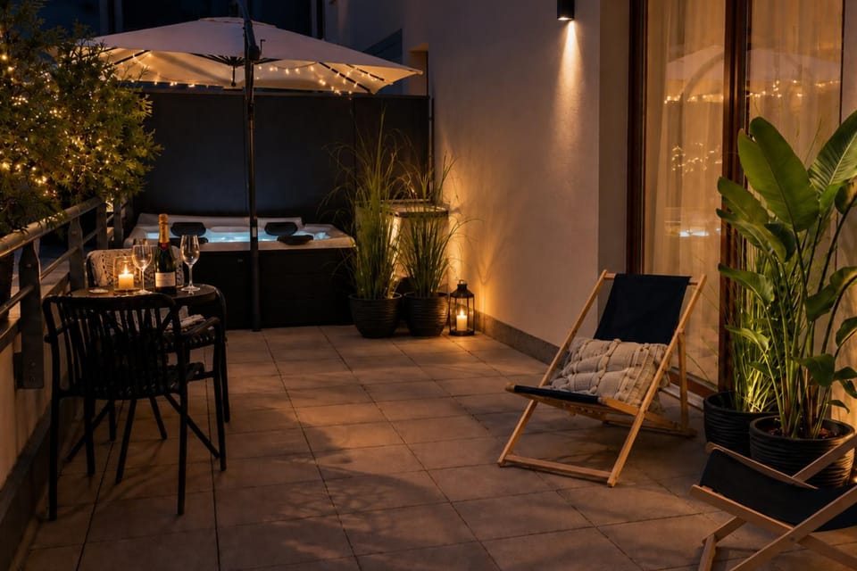 Night, Hot Spring Bath, Balcony/Terrace