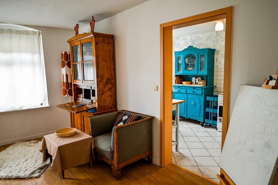 Living room, kitchen