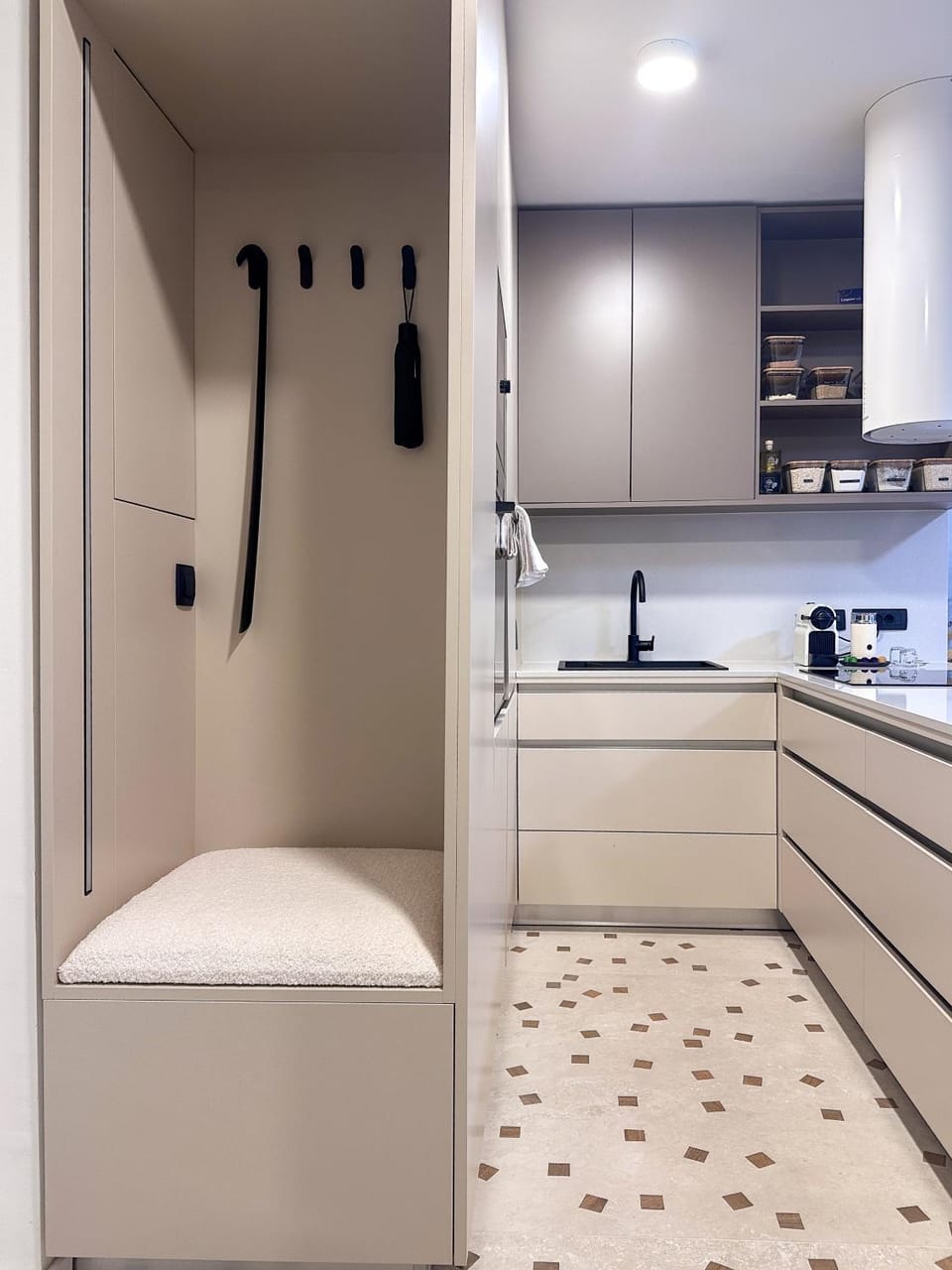 Kitchen or kitchenette, wardrobe