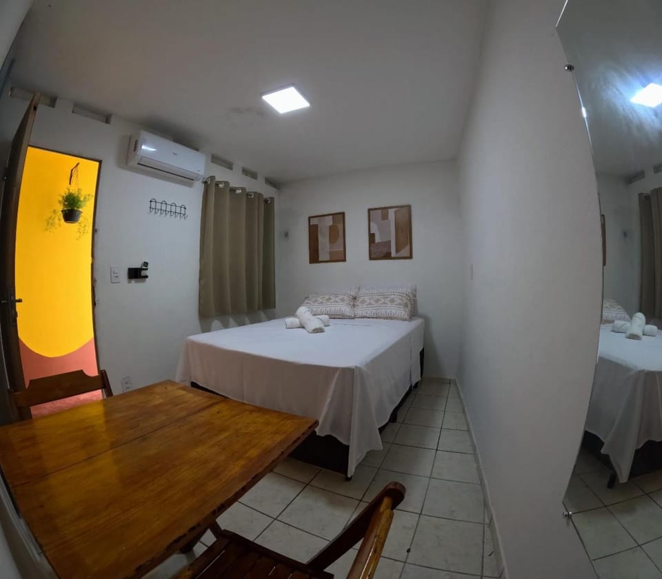 Bed, Photo of the whole room, Bedroom, towels, air conditioner