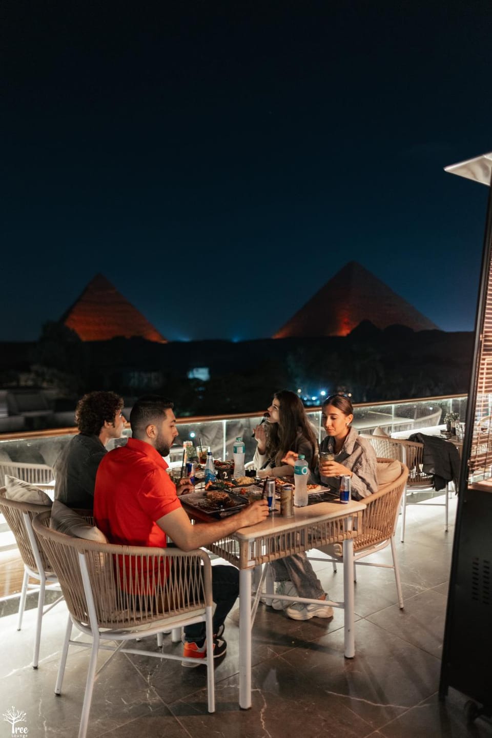 Patio, Restaurant/places to eat, Night, People, Natural landscape, Banquet/Function facilities, Dining area, Guests, Mountain view, group of guests
