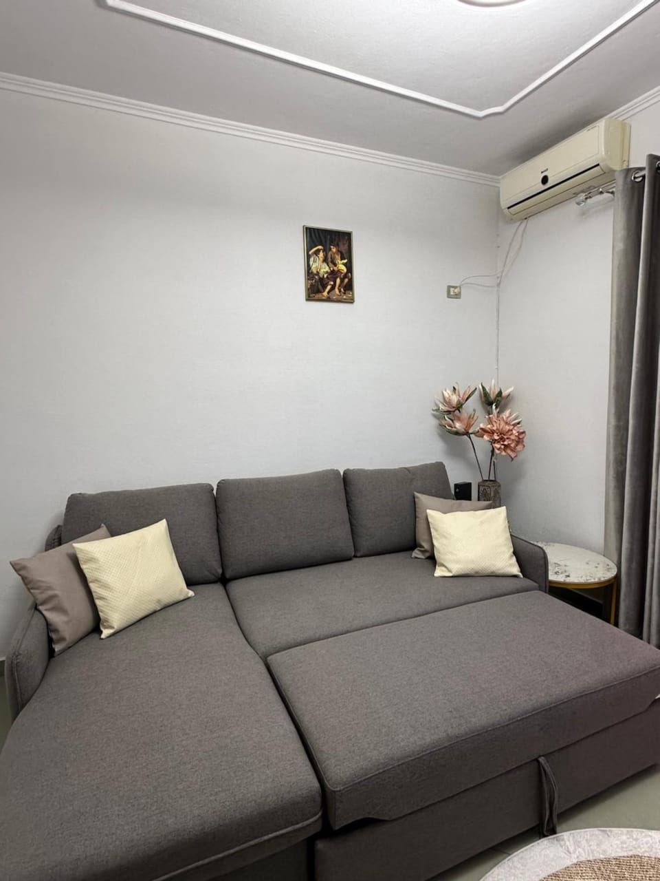 Living room, Seating area, air conditioner