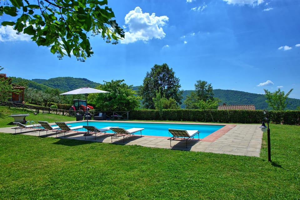 Natural landscape, Garden, Garden view, Pool view, Swimming pool
