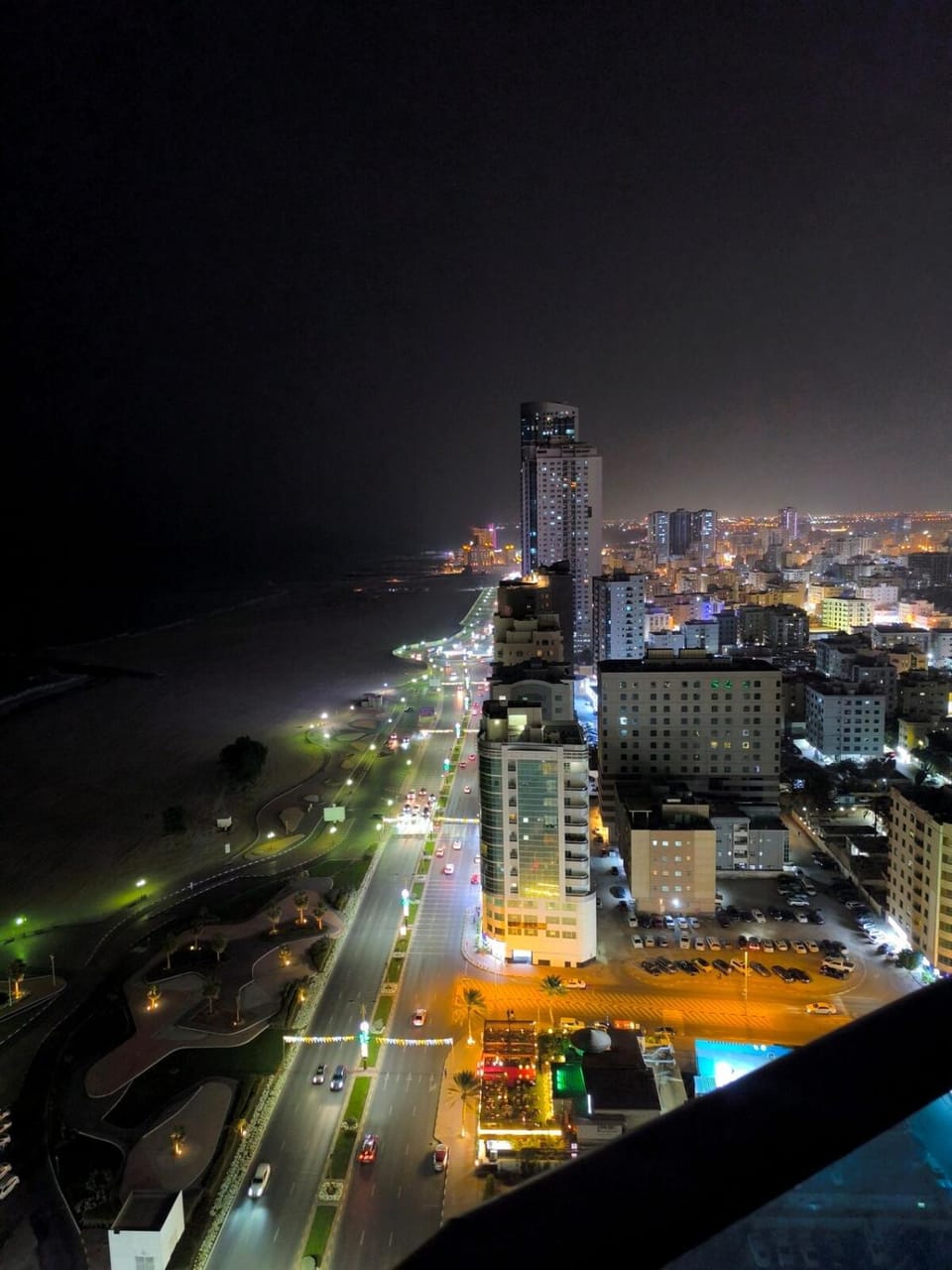 Night, Natural landscape, Bird's eye view, City view, Sea view