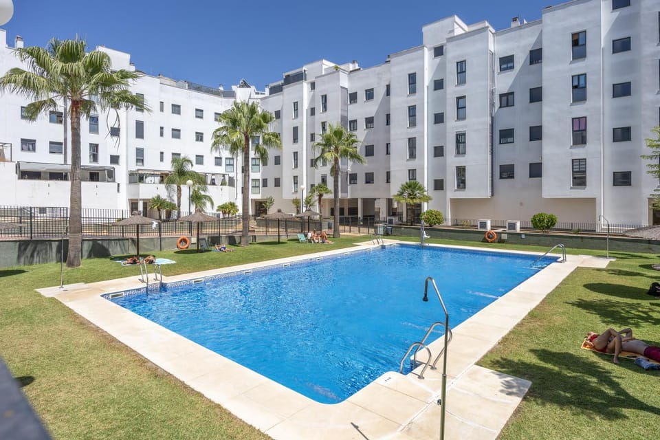 Property building, Living room, Swimming pool