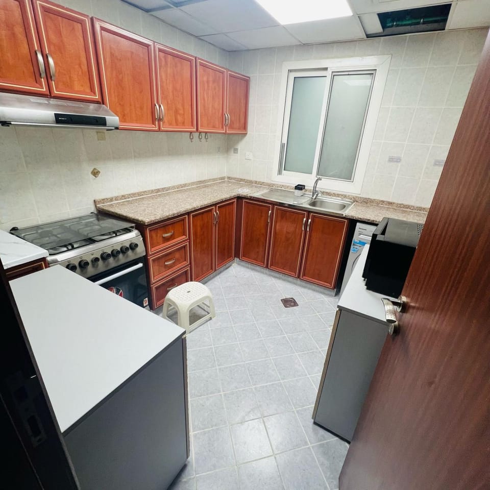 Kitchen or kitchenette, oven, stove, toaster
