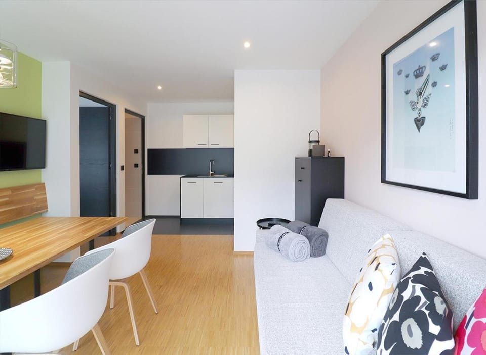 Kitchen or kitchenette, Living room, Dining area