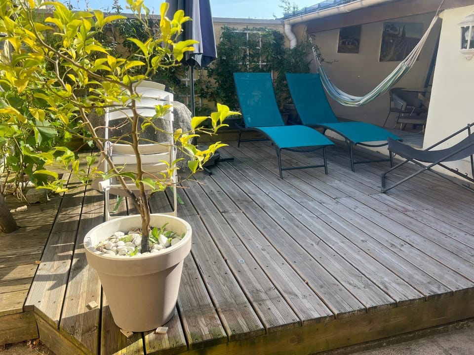 Patio, Garden, Balcony/Terrace, Balcony/Terrace, Garden view, sunbed