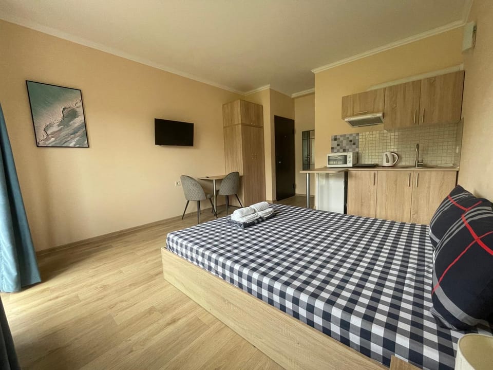 Bed, Kitchen or kitchenette, Photo of the whole room