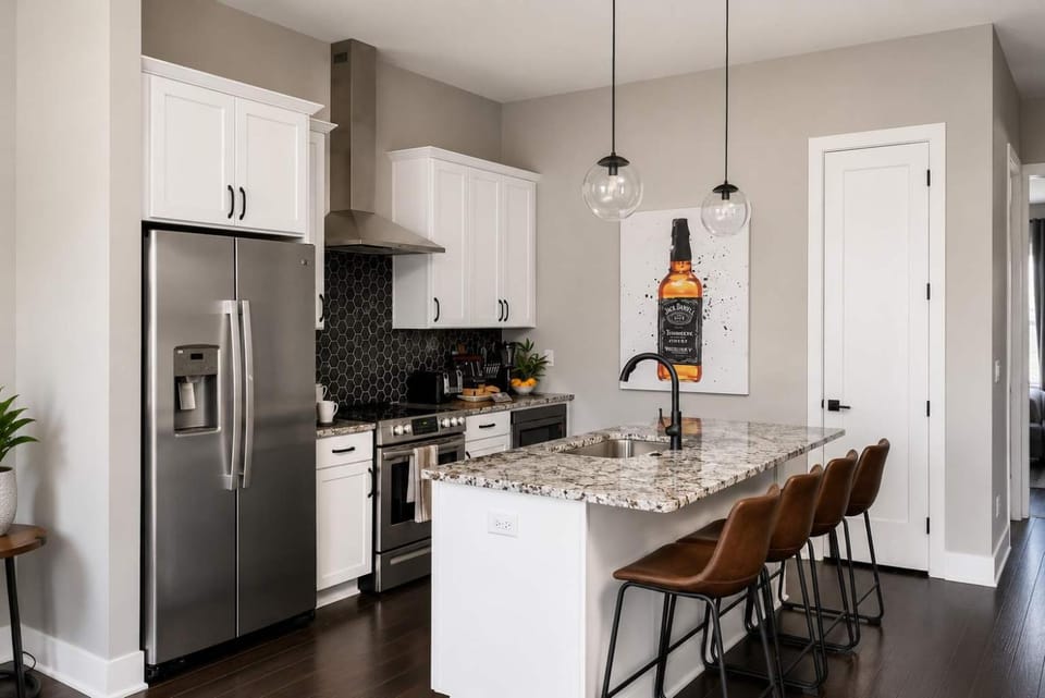 Kitchen or kitchenette, Photo of the whole room, Dining area, dishwasher, oven, stove, toaster