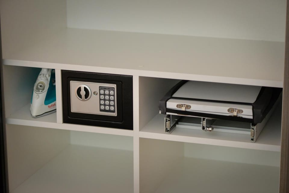 flat iron, safe, wardrobe