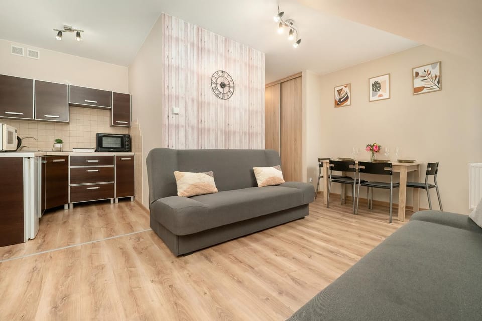 Kitchen or kitchenette, Living room, Seating area, Dining area, stove