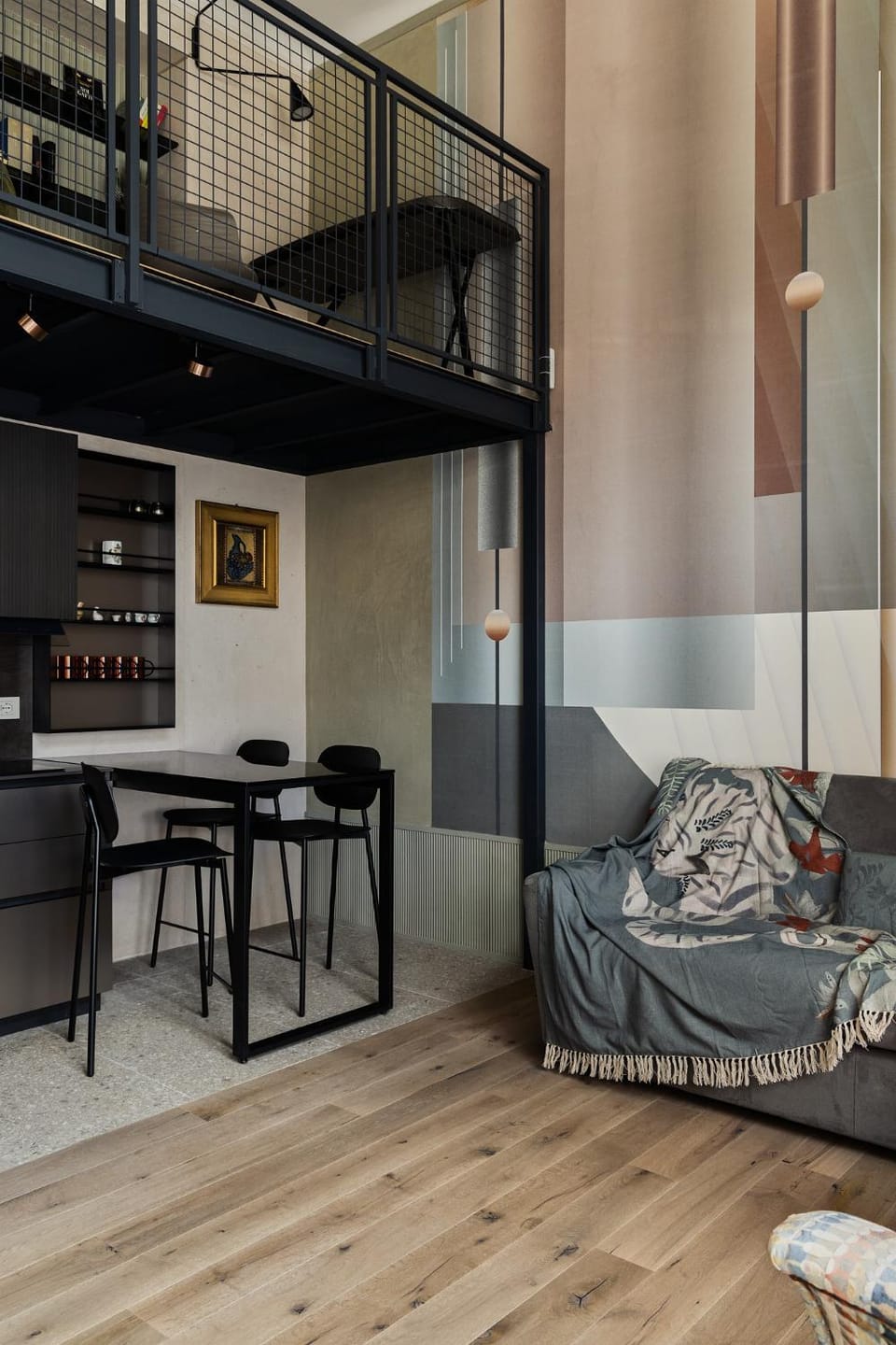 Living room, kitchen