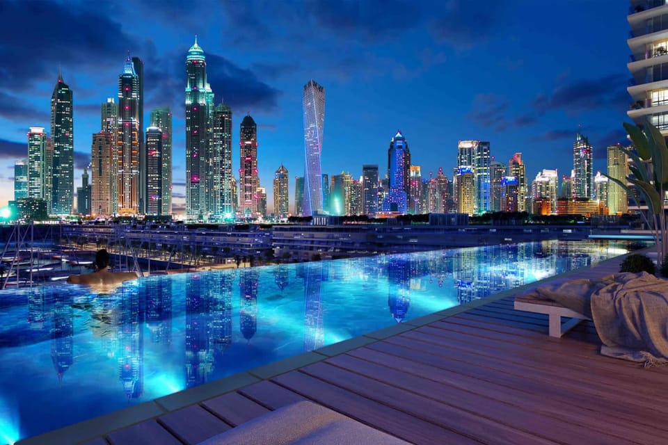 Nearby landmark, Night, City view, Swimming pool