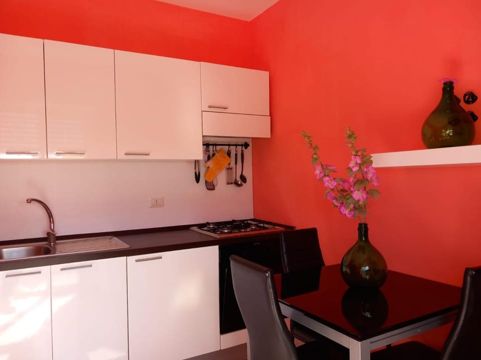 Kitchen or kitchenette, oven