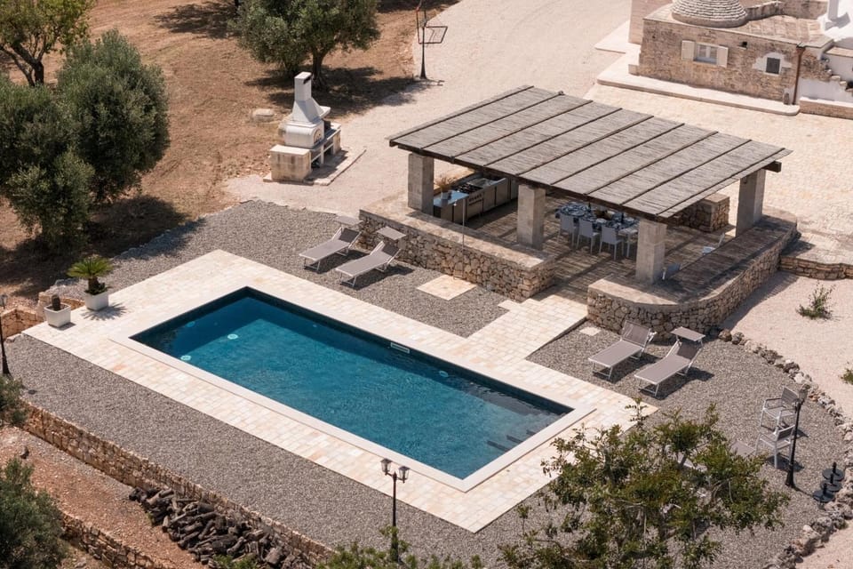 Property building, Living room, Swimming pool