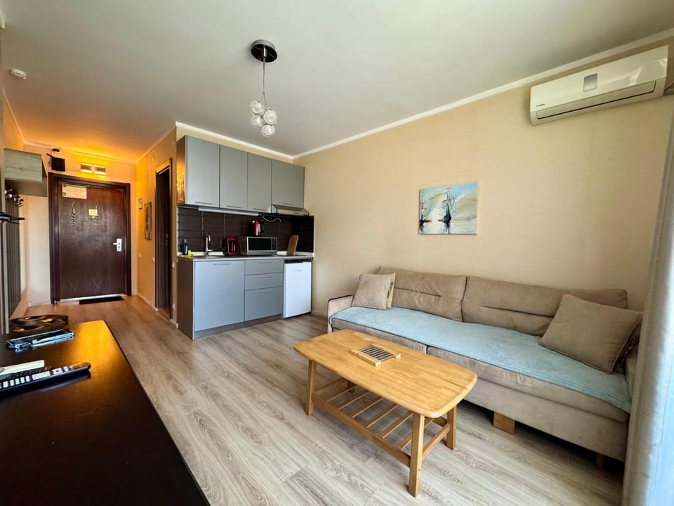 Kitchen or kitchenette, Living room, Dining area, air conditioner