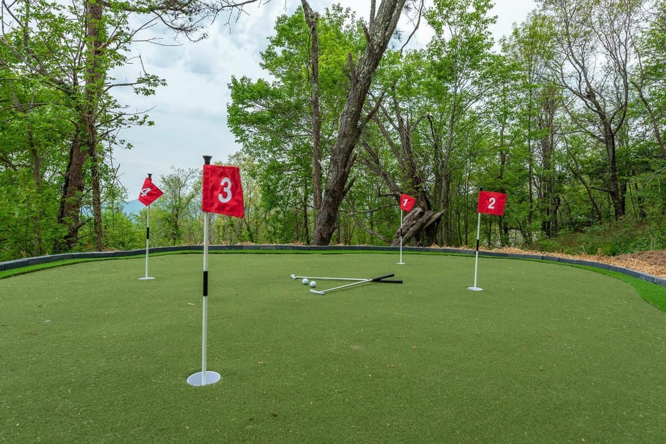 Sleeps 20 Hot Tub Outdoor Theater Putt Putt Games House in Swannanoa