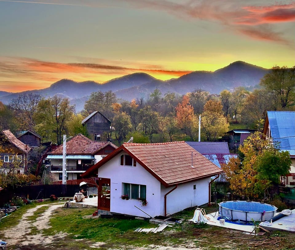 Property building, Mountain view, Sunset