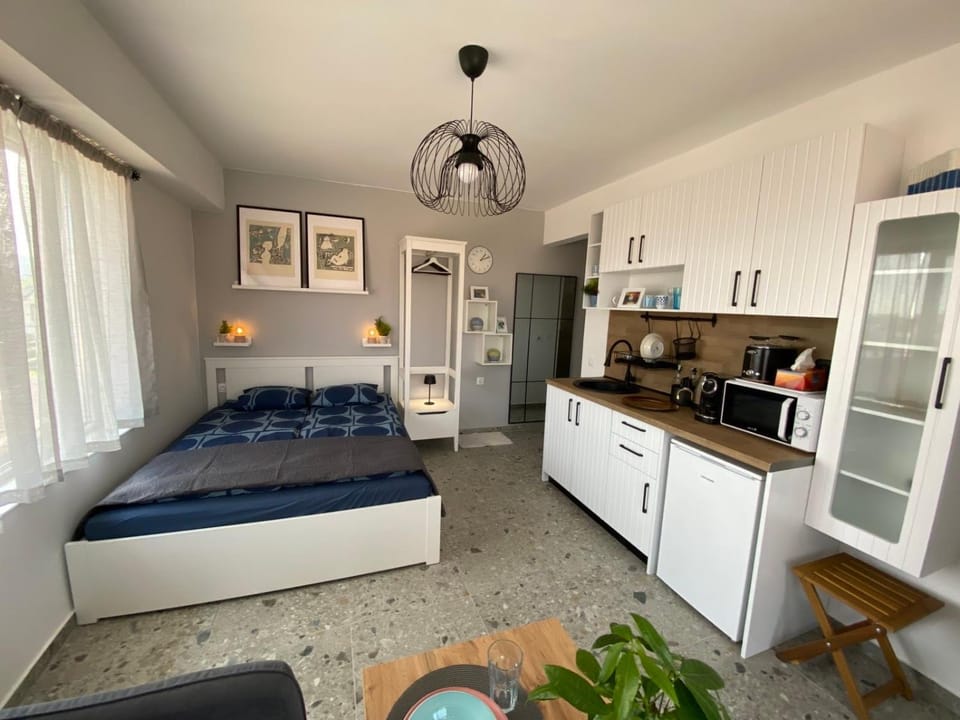 Bed, Kitchen or kitchenette, Bedroom