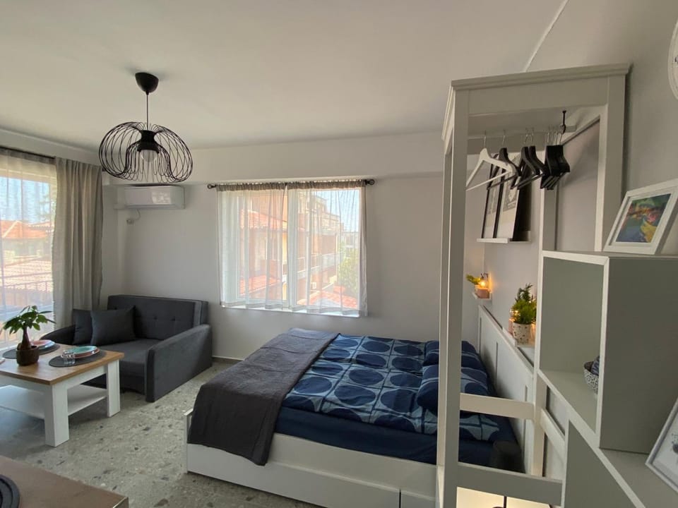 Bed, Living room, Photo of the whole room, Seating area, Bedroom