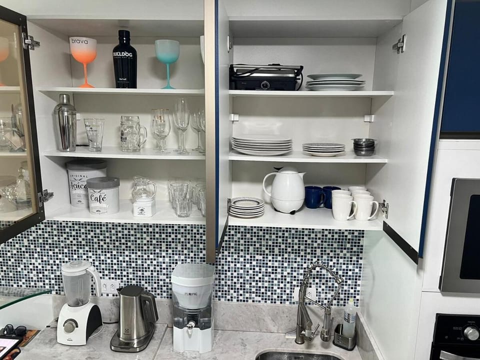 Kitchen or kitchenette, toaster