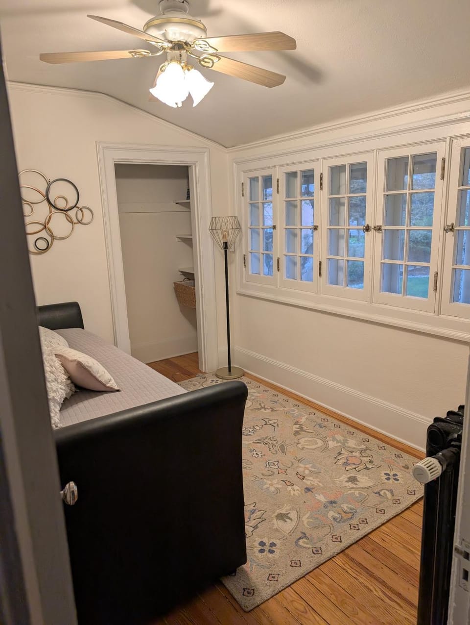 Bed, Bedroom, Inner courtyard view