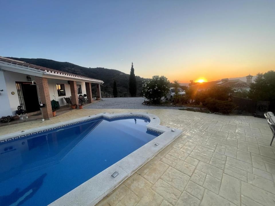 Natural landscape, Pool view, Swimming pool, Sunset