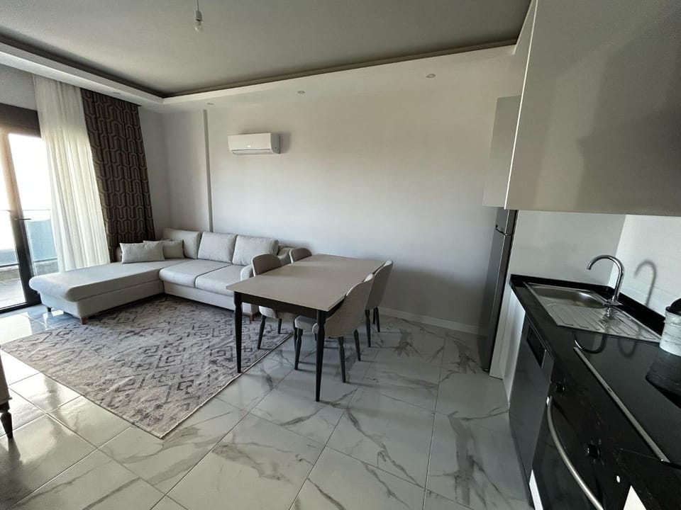 Kitchen or kitchenette, Living room, Seating area, Dining area, minibar, stove